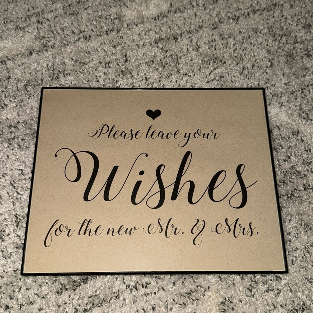 Wedding sign Please leave your wishes for the Mr. & Mrs. Guest sign in frame​